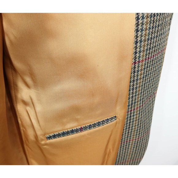 Vintage BROOK TAVERNER 42L Saxony Supreme Wool Houndstooth Blazer Sport Coat - Picture 11 of 11